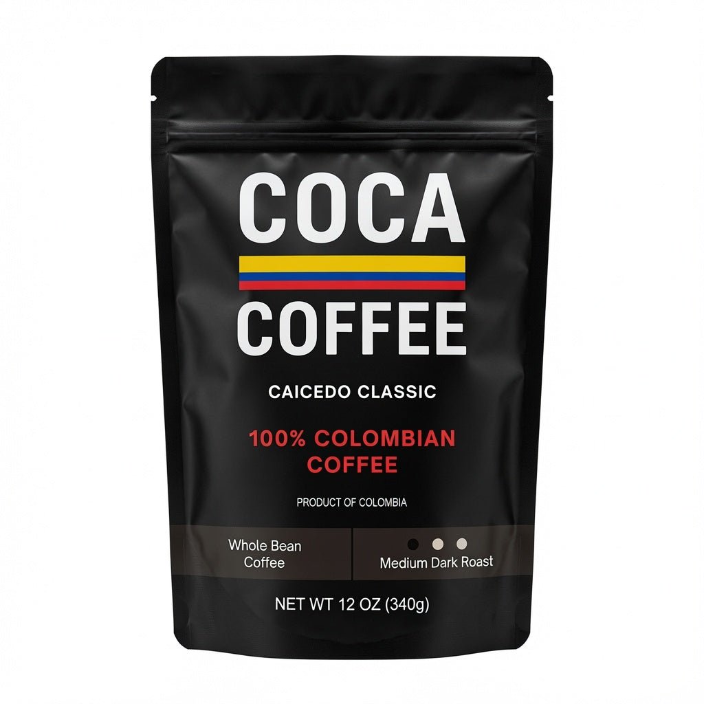 Front of the Coca Coffee Caicedo Classic bag